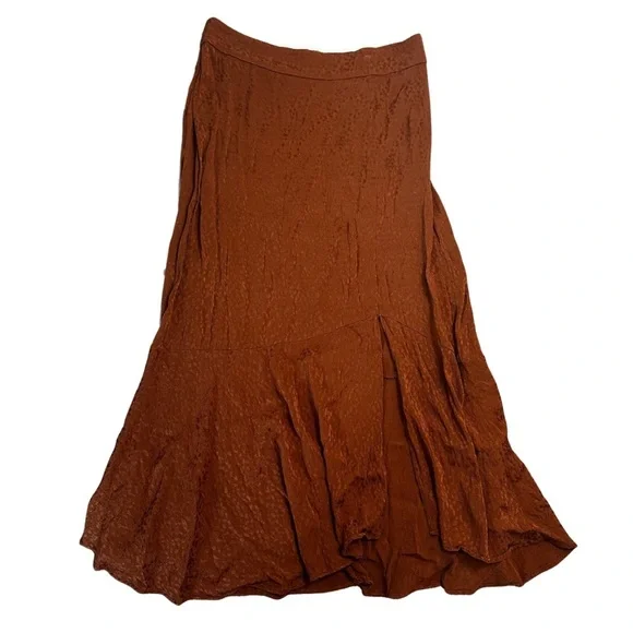 Madewell Rust Burnt Orange Jacquard Maxi Skirt Women’s Size 4 High Waist Long - Picture 1 of 14